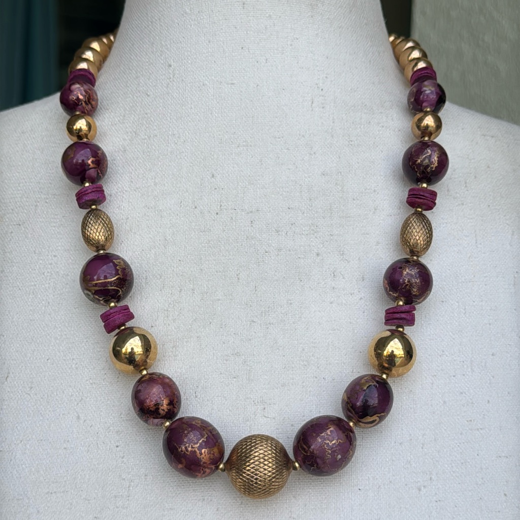 Vintage Dauplaise Chunky Beaded Necklace